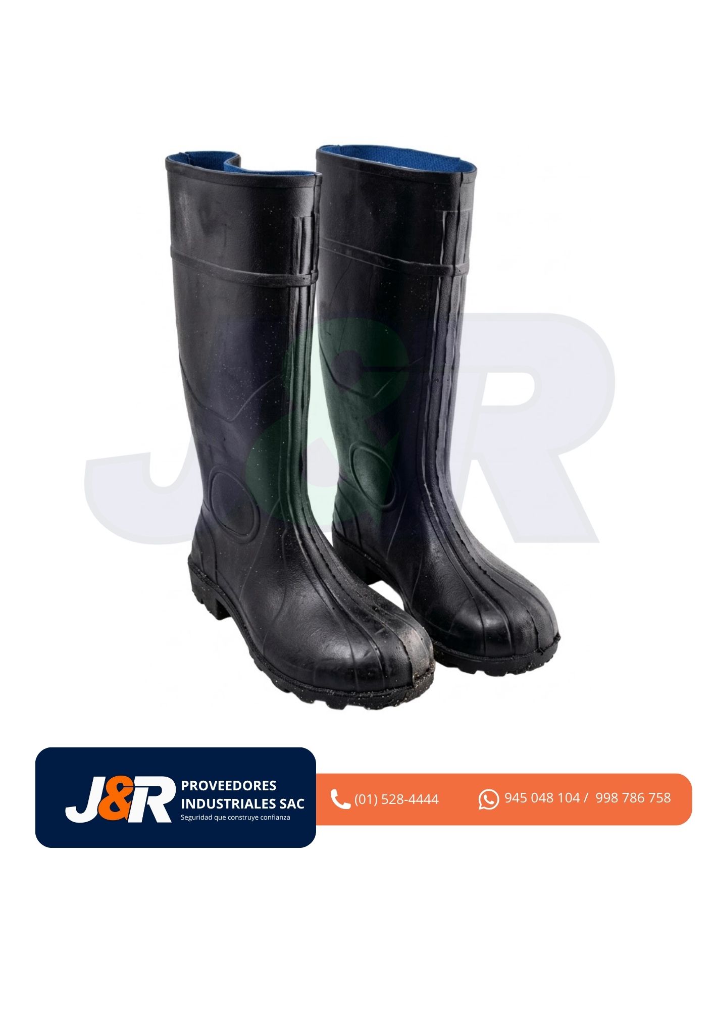 BOTA DE JEBE CON PUNTA ACERO FORRO AZUL LIGERO RGB SEGUSA