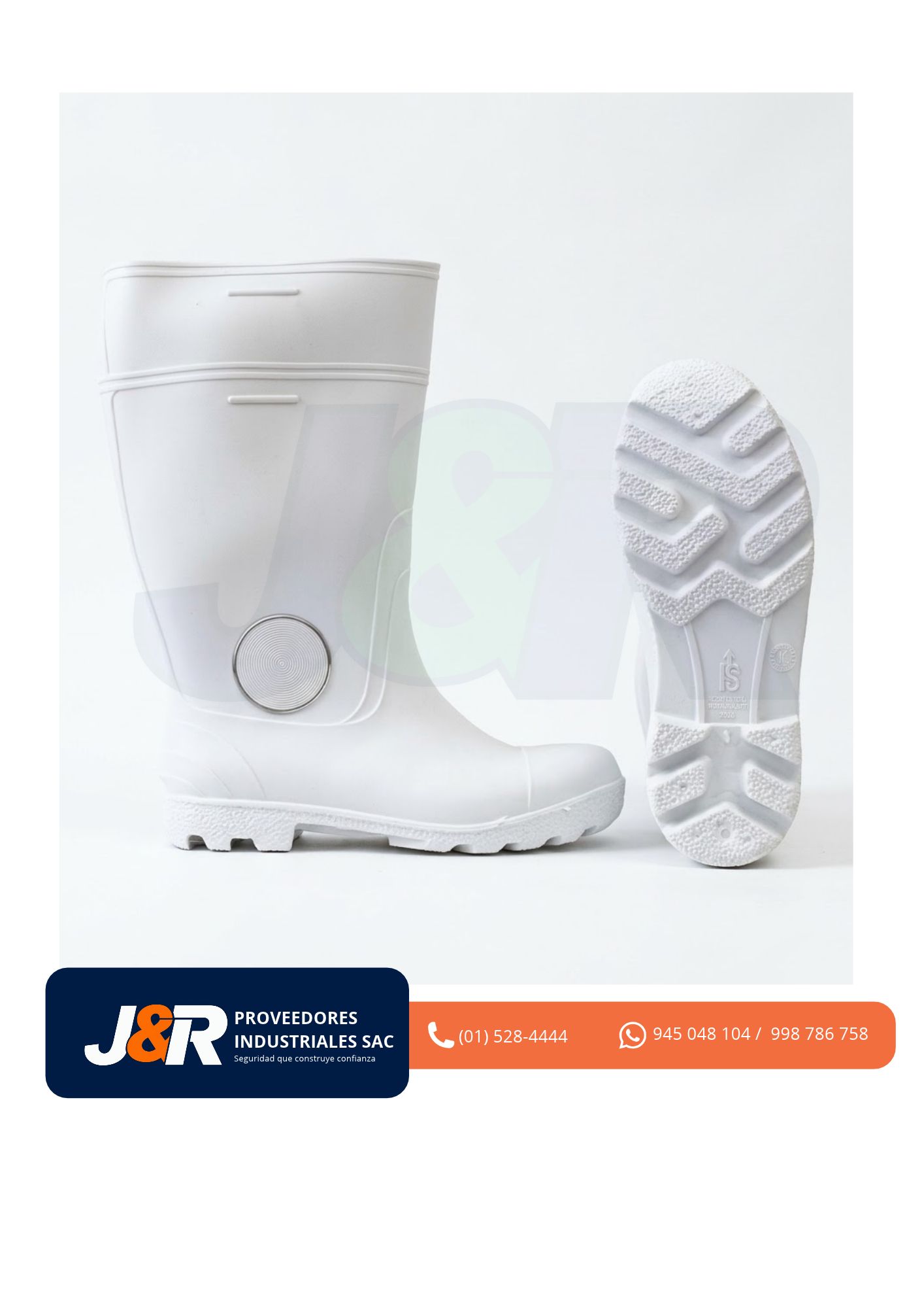 BOTA DE PVC BLANCO C/PUNTA DE ACERO SEGUSA